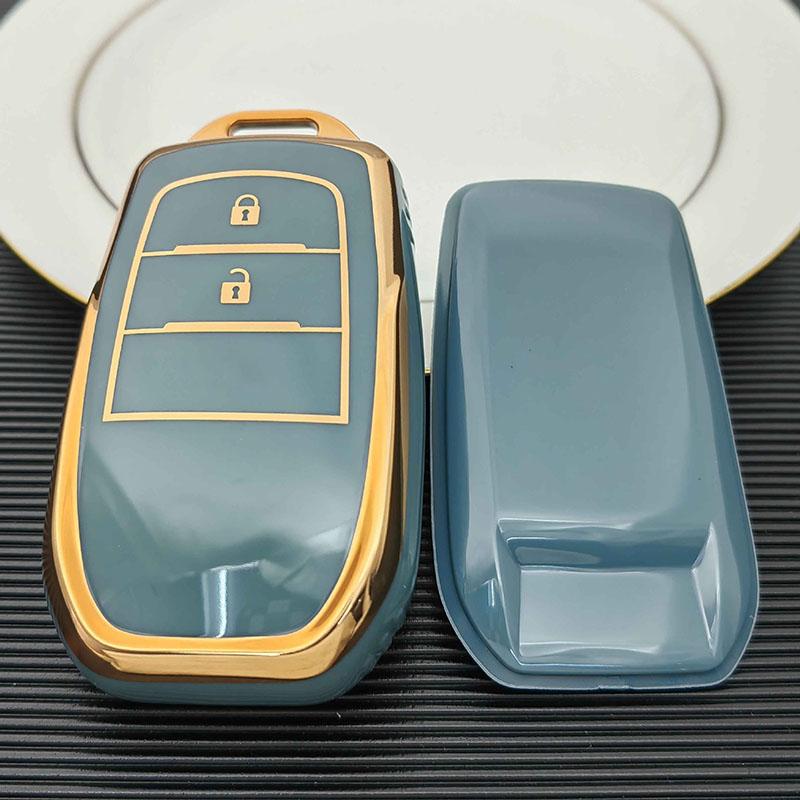 2 Buttons TPU Remote Key Case Cover Fob For Toyota Fortuner Rav4 Highlander Yaris Auris Camry Land Cruiser Prado 150 Mark X Venza