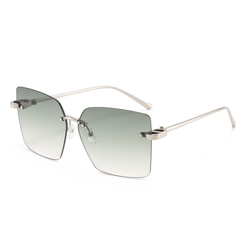New Arrival Rimless Sunglasses For Women Metal Frame Luxury High Sense Anti Ultraviolet Fashion Cross-border Sun Glasses Outdoor Daily Eyewear
