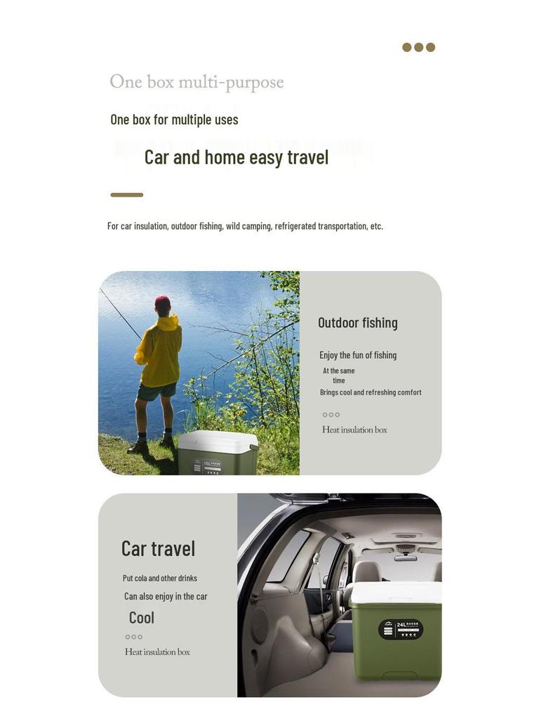 Portable Insulated Car Refrigerator for Camping and Fishing