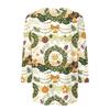 Women's Fashion Casual Three-Quarter Sleeve Christmas Print Neck Top
