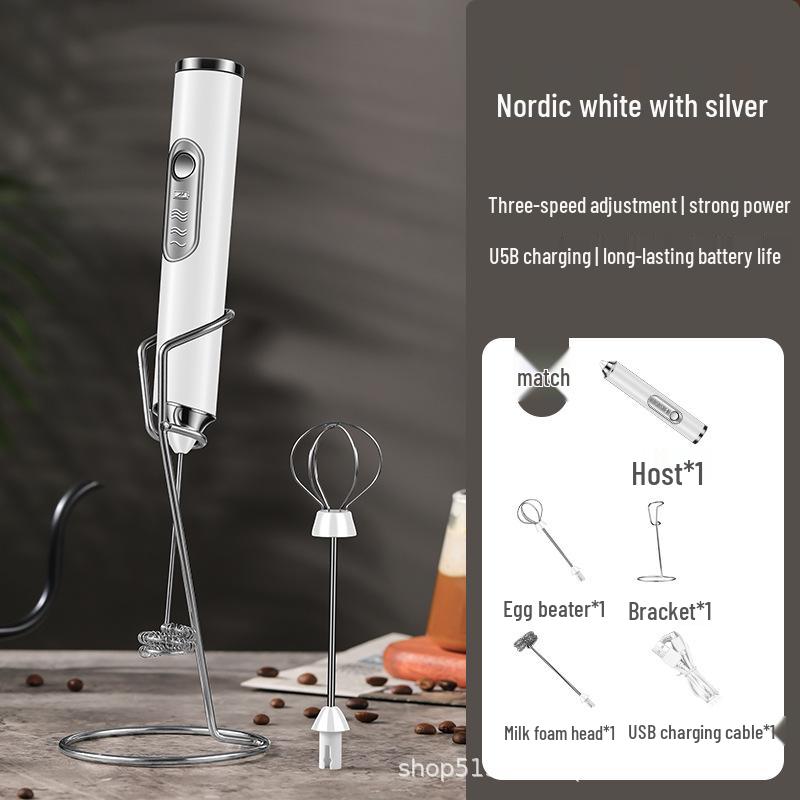 Wireless Electric Handheld Egg Beater & Milk Frother for Cream, Cake, Coffee, Baking