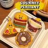 Food Doll Bag Charm PU Leather Cute Keychain Pendant for Teens Kids Snack Lovers Party Favor Daily Accessory