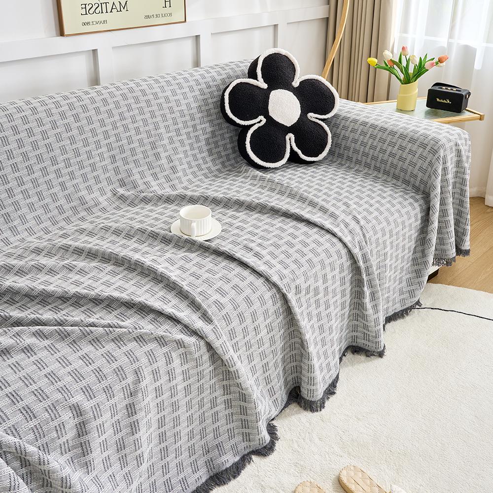 

Чехол для дивана, простыня, одеяло, большие двусторонние чехлы для дивана с высокой спинкой на 3-4 подушки, очень большие декоративные элементы для мебели 130x180cm светло-серый