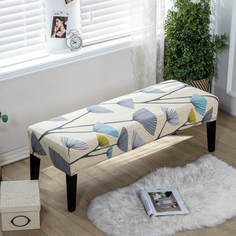 1Pc Long Bench Cover Stretch Polyester Removable Washable Anti-Dirty Piano Stool Chair Covers Living Room Bedroom Seat Protector