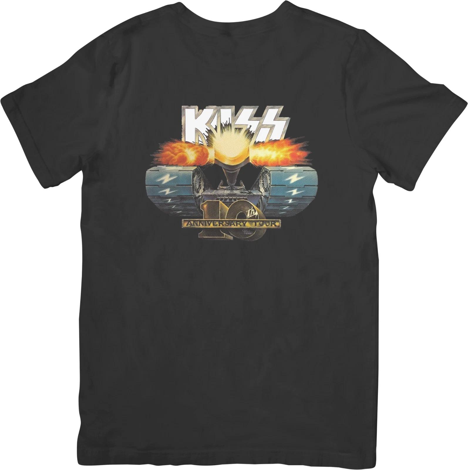 

Kiss Музыка Хэви-метал Унисекс Посадка для мужчин и женщин Качественная хлопковая футболка Черная M