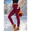 **Leggings da Donna a Vita Alta Foderati in Pile Pantaloni Yoga Tasche Caldi Autunno Inverno Sport**