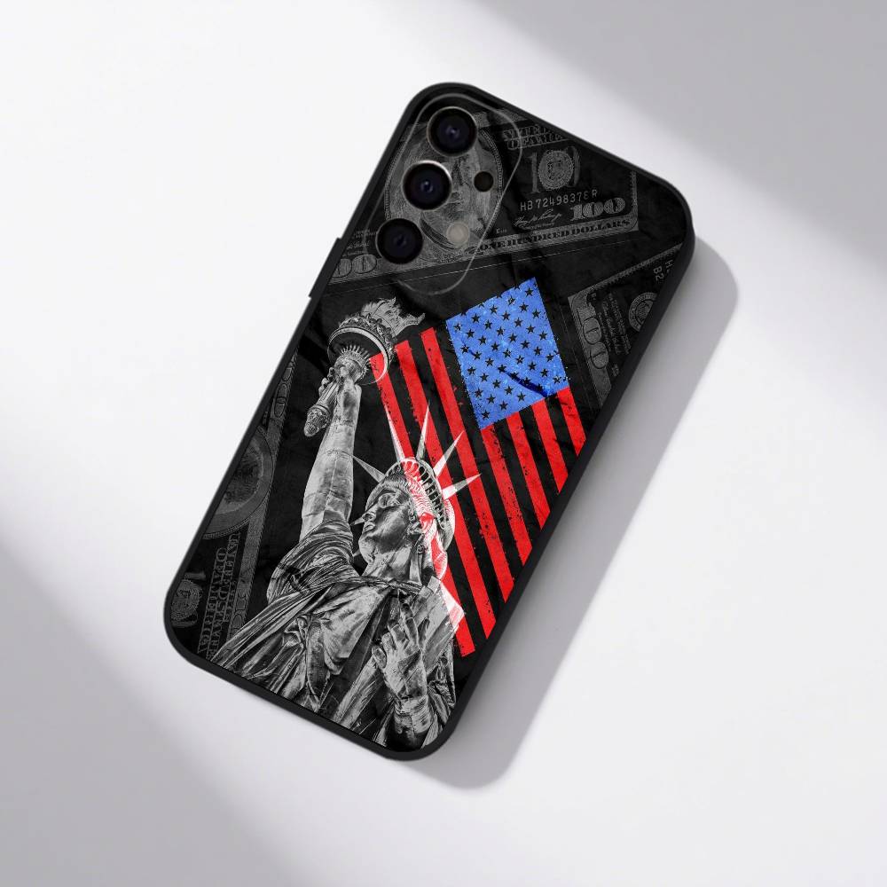 USA Flag American Phone Case For Samsung S25,S24,S21,S22,S23,S30,Ultra,S20,Plus,Fe,Lite,5G Black Cover