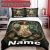 3pcs Duvet Cover Set (1*Duvet Cover + 2*Pillowcase, Without Core), Custom Name Iota Phi Theta Pattern Bedding Set, Home Bedroom Decor Gift