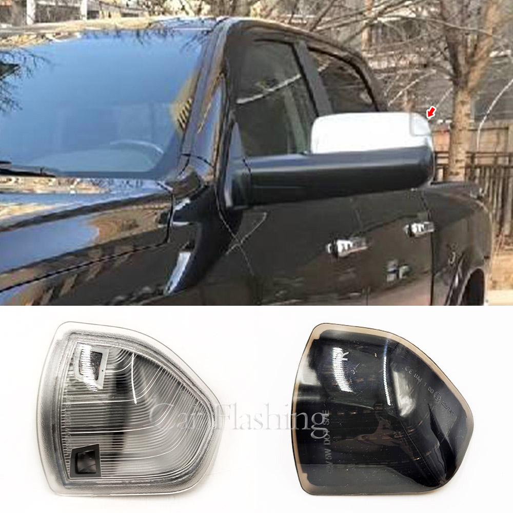 Front Mirror Turn Signal Light Clear Smoke Lens Amber LED Side Mirror Turn Signal Lights for Dodge Ram 1500 2500 3500