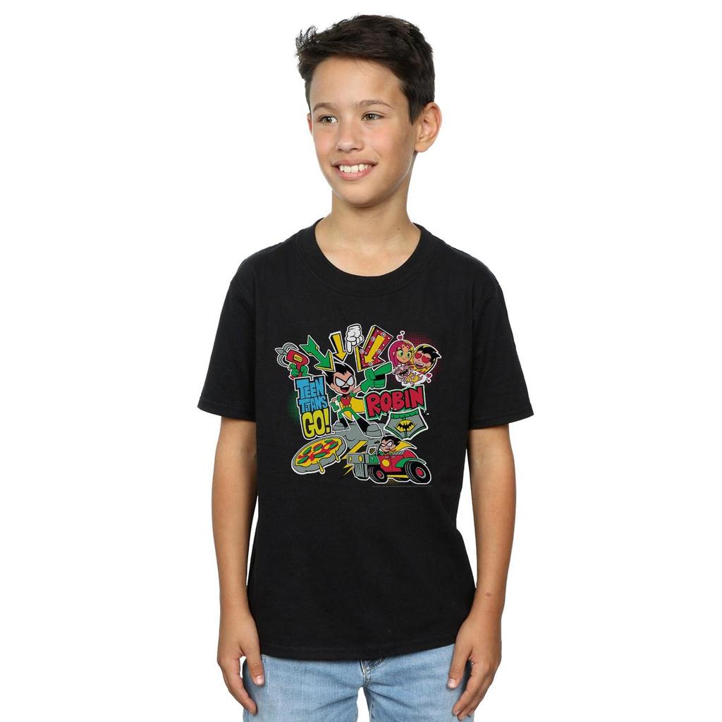 DC Comics Boys Teen Titans Go Robin Montage T-Shirt