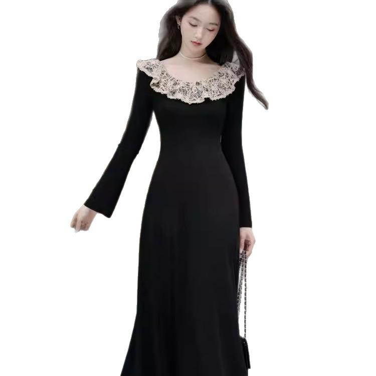 Elegant French Hepburn Black Dress for Women - Spring/Autumn 2026 Fashion
