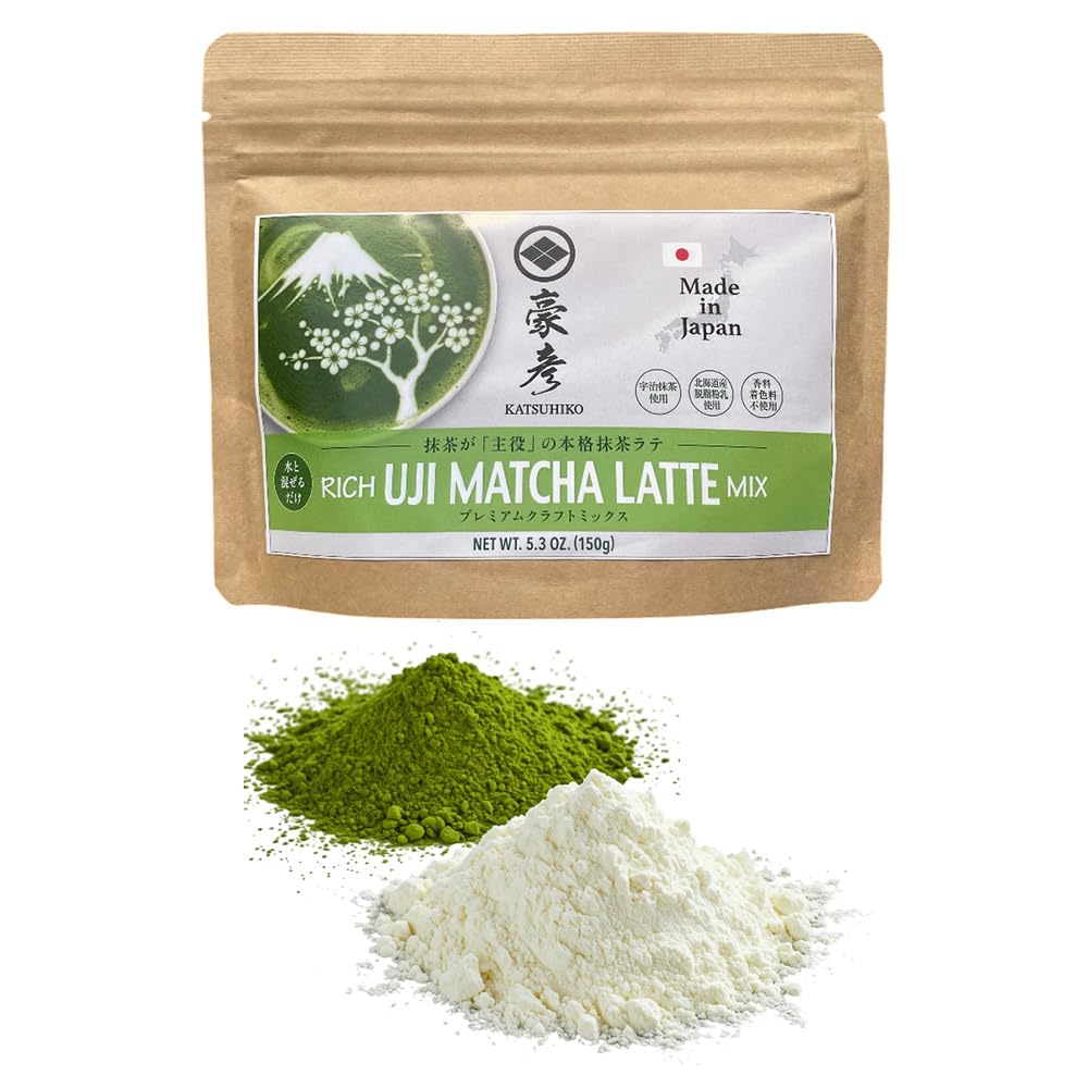 

Удзи Матча Сделано с Киото Удзи Матча и Обезжиренным Молоком Хоккайдо 150г [KATSUHIKO] Порошок Богатый Латте ,