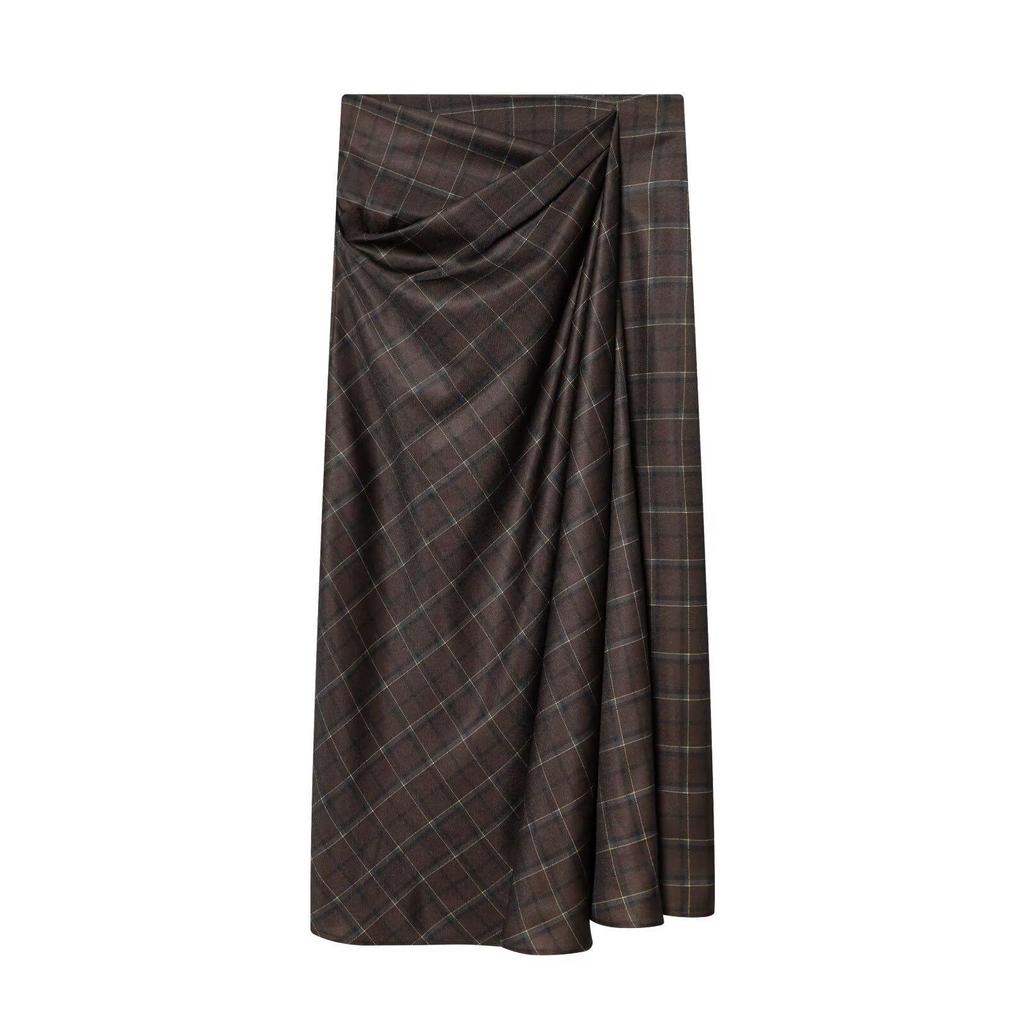 European Style 2026 Women's Slimming Pleated Plaid Skirt
