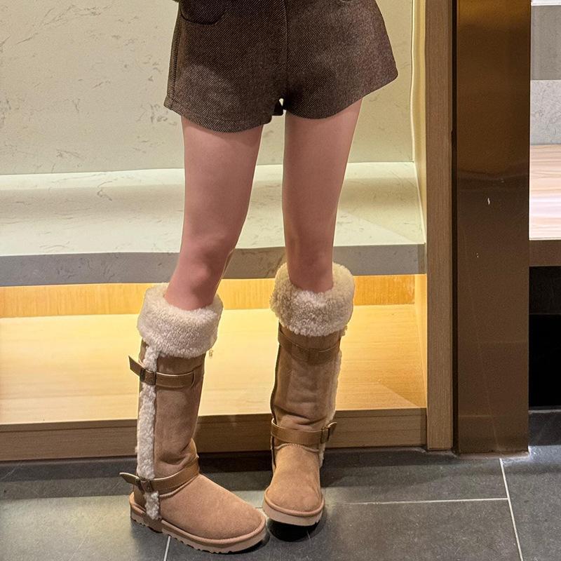 Long Snow Boots Women's 2025 New Winter Boots Piled Thickened High Thermal Cotton Boots