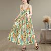 Sleeveless Strap Cotton Vintage Floral New In Dresses For Women Casual Loose Long Summer Dress Elegant Clothing