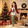 Matching Family Christmas Loungewear Set, Long Sleeve Neck Printed Top and Pants for Men Women and Kids