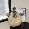 Straw Bag Shoulder Woven Bag Women's Handwoven Bag Casual Versatile Large Capacity Lazy Beach Bag