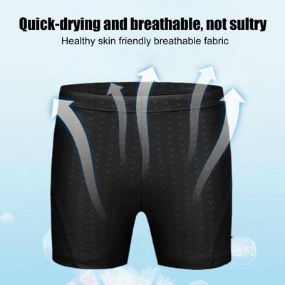Men Swimming Trunks And Cap Quick Dry Stretchy Bathing Suit Diving