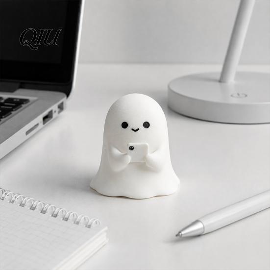 Whimsical Home Decorations Halloween Ghost Figurine, 3D Printed Cute Rock Statue, Statue Funny Coffee Table Centerpieces Shelf Mantel Ornaments Modern