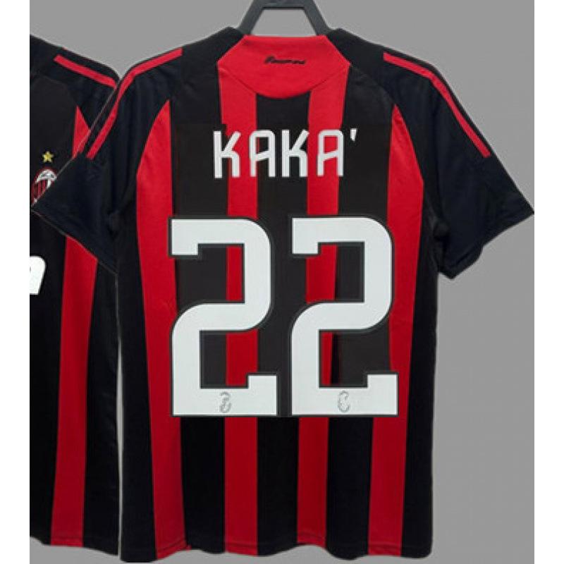 Retro jersey football jersey classic nostalgic replica Thai jersey Kaka game training jersey short-sleeved sportswear