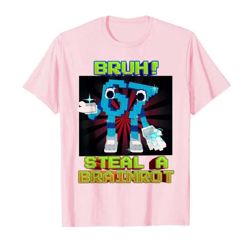 67 Six Seven Funny Italian Brainrot Gaming Meme T-shirt Men Women Oversized Y2k Short Sleeve Street Hip Hop Streetwear Clothing