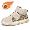 Winter men's outdoor Velcro snow boots thickened non-slip thick-soled cotton shoes warm and velvet high-top new men's shoes