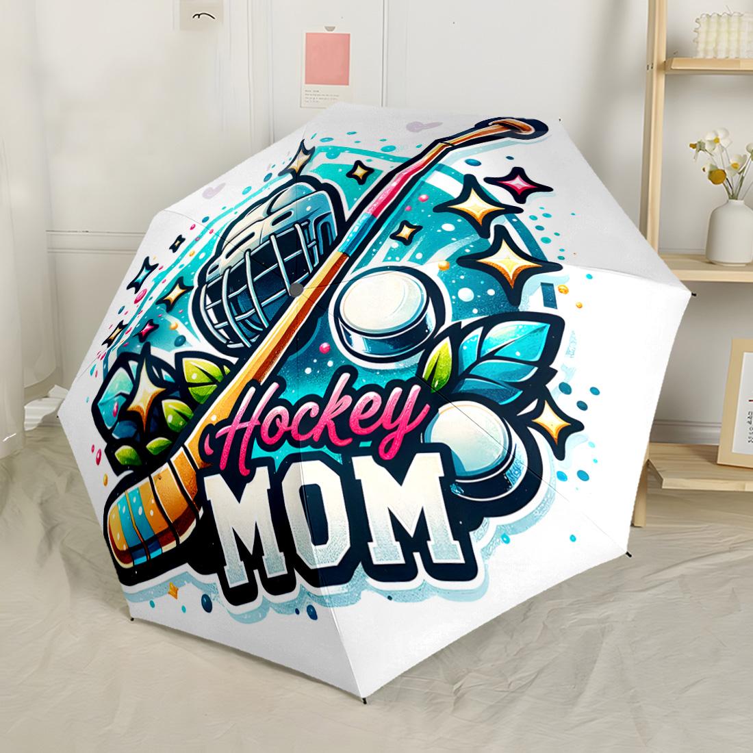 

Hockey Snowflake Design Outdoor Automatic Umbrella Retractable Design with 8-Rib Durability Sturdy Construction All-Season Travel Fashion Lovers
