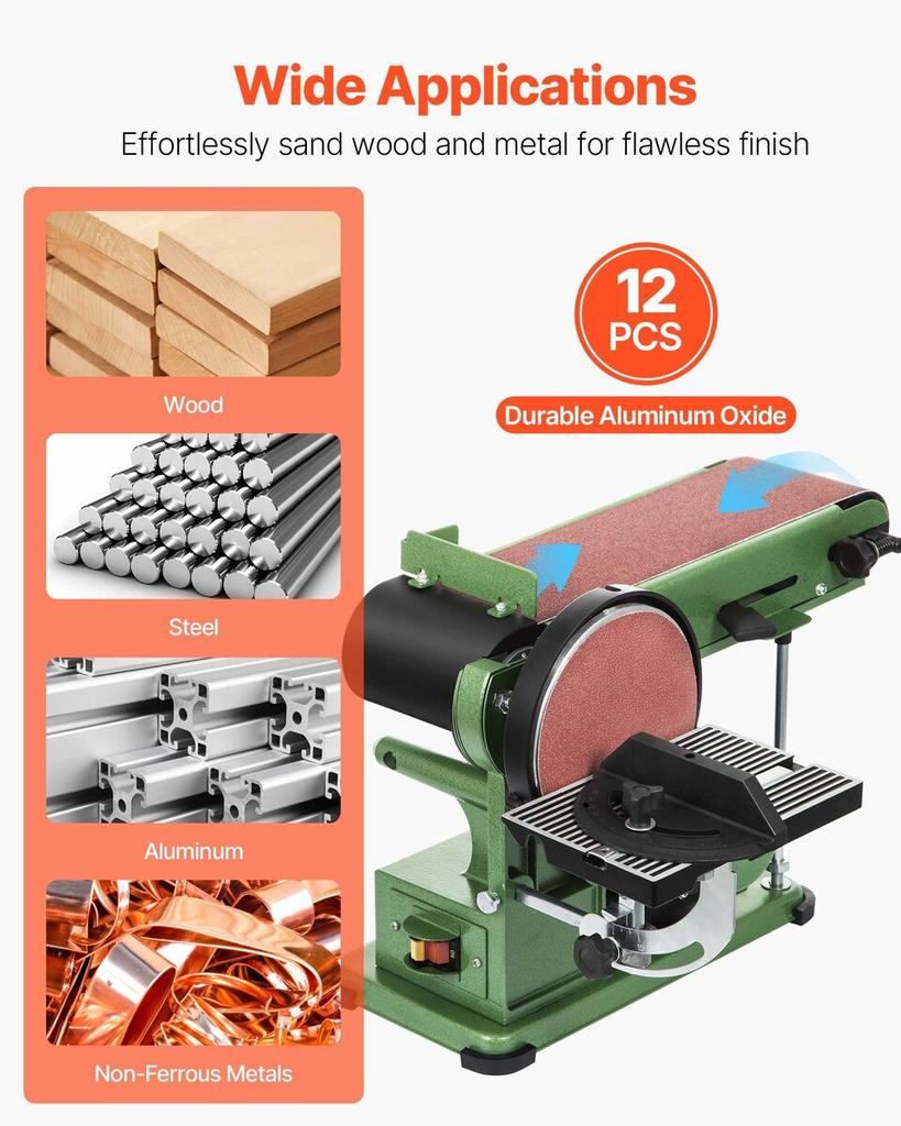 Sanding Belts, 202mm x 485mm Belt Sander Sanding Belts, 12PCS 80 Grit Aluminum Oxide for Woodworking, Steel, Aluminum, Non-Ferrous Metals
