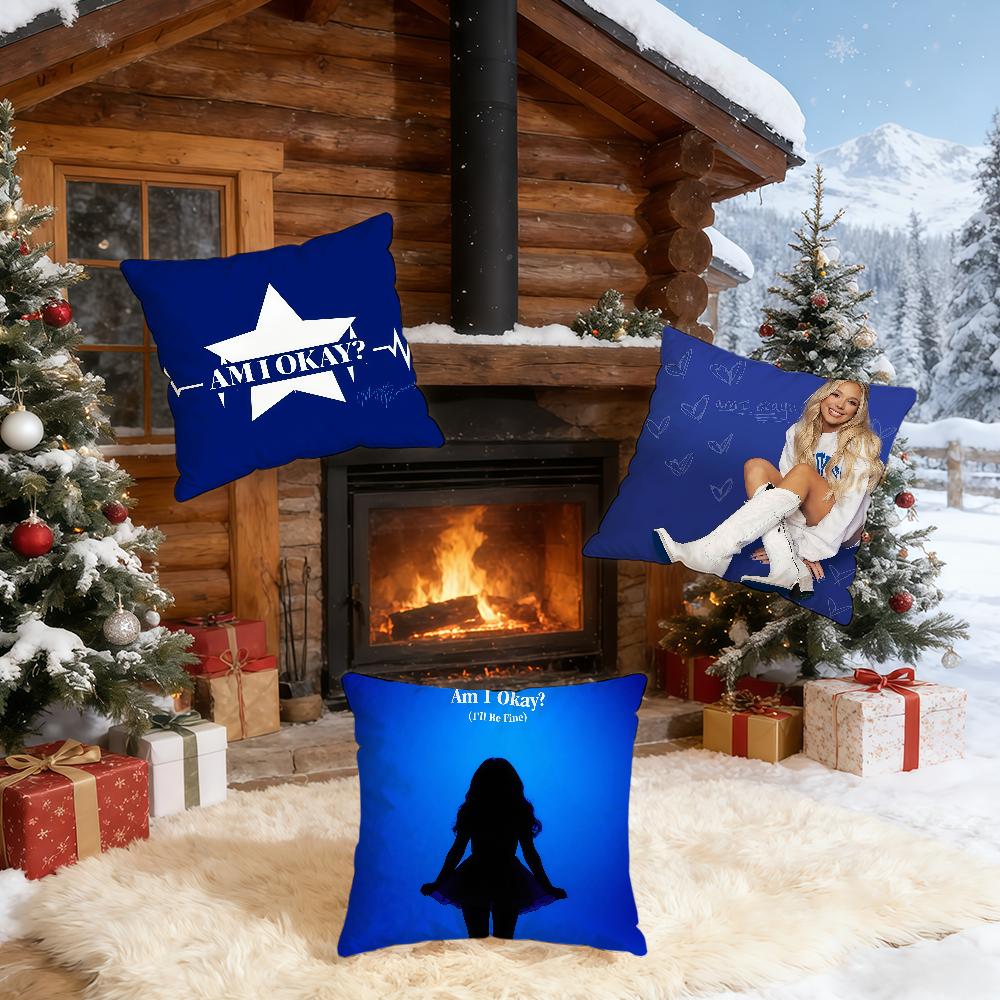 Singer M-Megan M-Moroney Am I Okay cushion cover Home Bedding Sofa living Room pillowcase Simple Soft Skin Cushion Cover