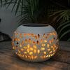Solar Wrought Iron Garden Ashtray Ornament: Hollowed-Out Courtyard Light for Indoor/Outdoor Balcony and Villa Landscape Decor.