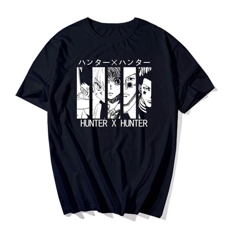 Mote Anime Figur Unik Hunter X Hunter Kurapika Herre T-skjorte Killua Zoldyck Print Harajuku T-skjorte Unisex kortermet Anime T-skjorte
