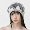 Cute Lace Beanies Hat Hollow Out Flower Knitted Hat Sweet Crochet Flower Hat  Apparel Accessories