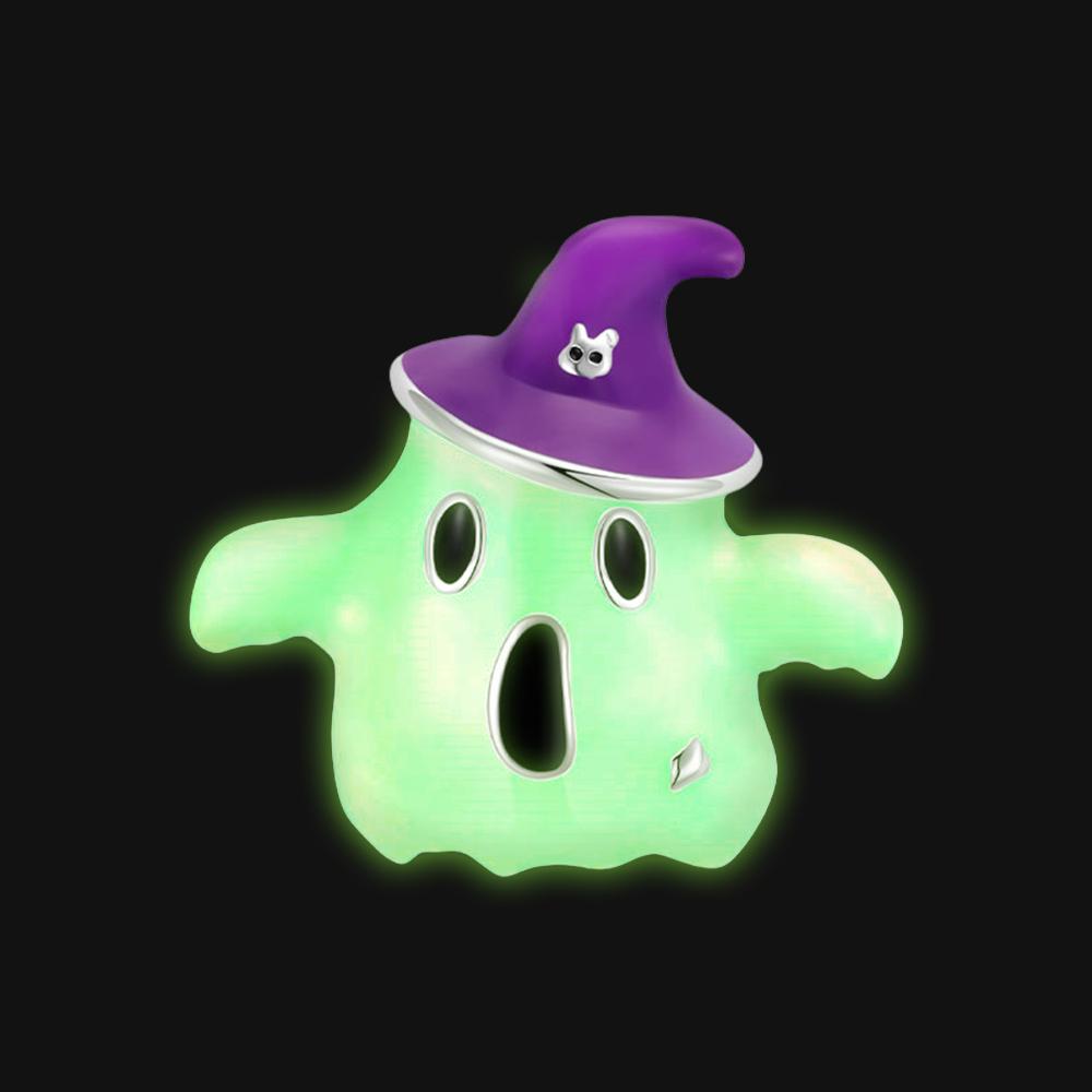 Halloween Party Series Copper Luminous Magic Hat Ghost Beads Fit Charms Bracelet For Jewelry Making Women Gifts