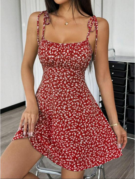 2026 Summer European & American Women's Spaghetti Strap Casual Mini Dress