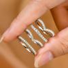 Douyin Adjustable V-Shaped Simulated Moissanite Diamond Ring for Women