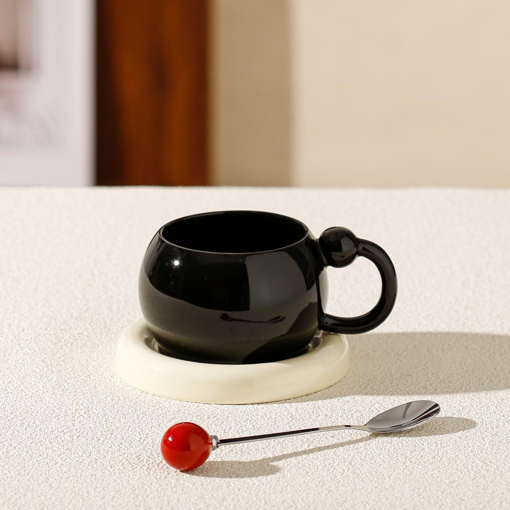 Set Speciale Bellissimo Tazza e Sottotazza da Caffè, Pregiato Raffinato Caffè Americano, Tazza in Ceramica, Tazza da Latte, Tazza da Tè Pomeridiano.