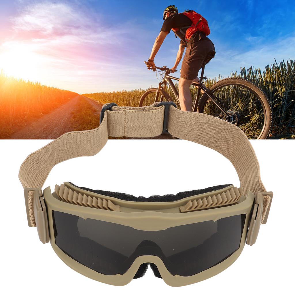 Outdoor Goggles Explosion Proof Safety Glasses with Interchangeable Lenses for Hunting ClimbingKhaki