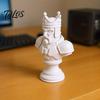 Europäischer Stil Hausdeko Ornament 3D Gedruckte Schachkönig Büste Statue, Harz Elegante Tischplatte Ritter Statue Figur, Dekorative Skulptur für