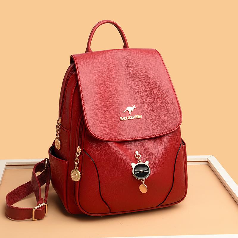 Schoolbag New Fashion Versatile Backpack Women's Large Capacity Simple Student Bag Women's Korean Version Outdoor Travel Mommy Bag