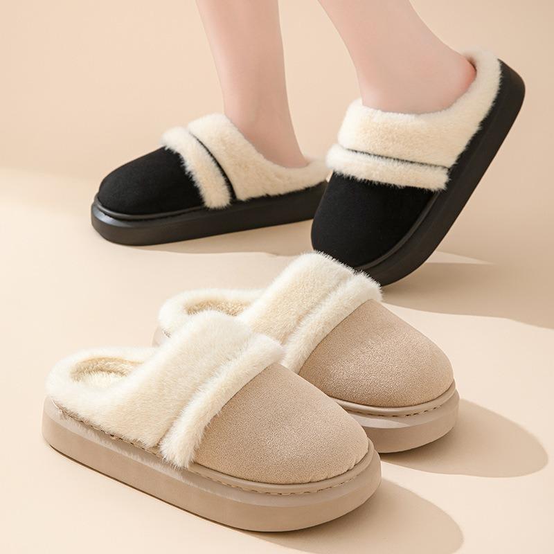 Autumn and winter thermal cotton slippers women's indoor home non-slip and deodorant thick-soled warm fashion outer wear velvet cotton shoes