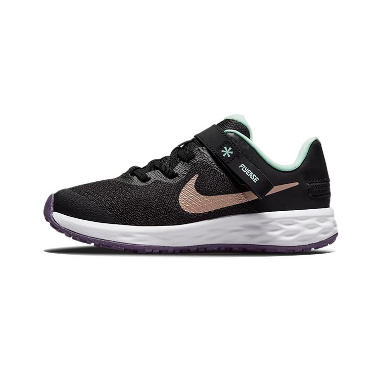

Nike REVOLUTION 6 FlyEase Recyclable Material Low top Kids Running Shoes Black Green Brown Children Aged 3 7 Years Old DD1114-005 28