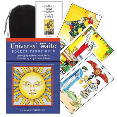 Kancharo 78-korts tarotkortstokk [Universal Waite lommetarotkortstokk] Inkluderer en japansk grunnleggende bruksanvisning for tarotkort og en pose (Autentisk)