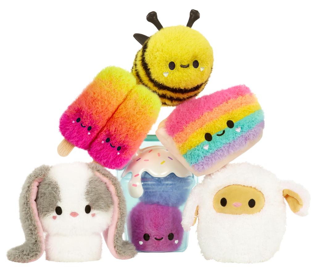Fluffie Stuffiez Bee Small Collectible Plush Toy Surprise Reveal Tactile Ultra Soft Fluff - Unboxing, Cuddle, Play, Fidget, DIY,