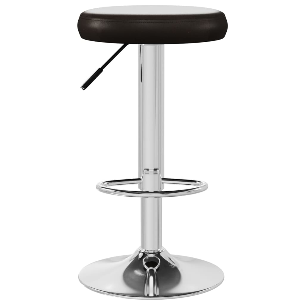Bar Stool Set 2 Pcs Brown Faux Leather