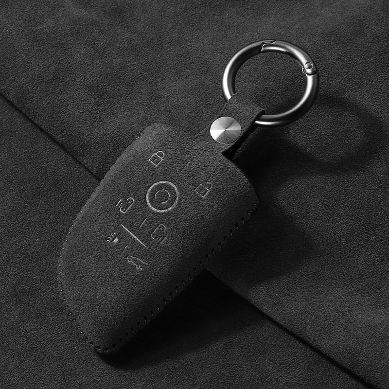 Suede Car Key Cover Case for Chevrolet Tahoe Suburban for GMC Yukon for Buick ENVISION S Plus Protection 2020 2021 2022 2023