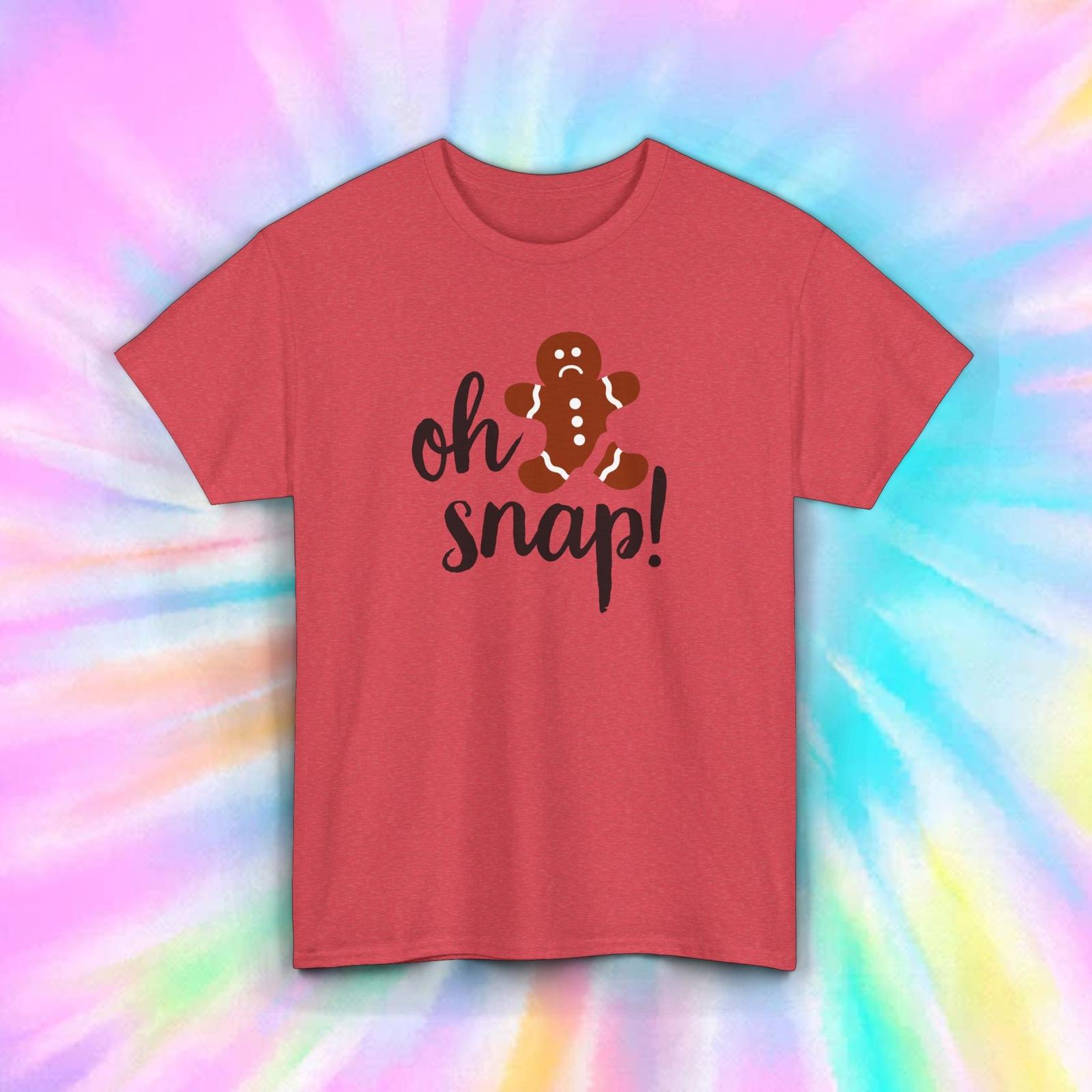 Oh Snap Gingerbread T-Shirt | Funny Christmas Holiday Tee | Broken Cookie Design L