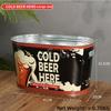 Internet Celebrity Retro Beer Beverage Ice Bucket High Aesthetic Home Handheld Tin Ice Bucket Camping Bar KTV Tonneau En Bois