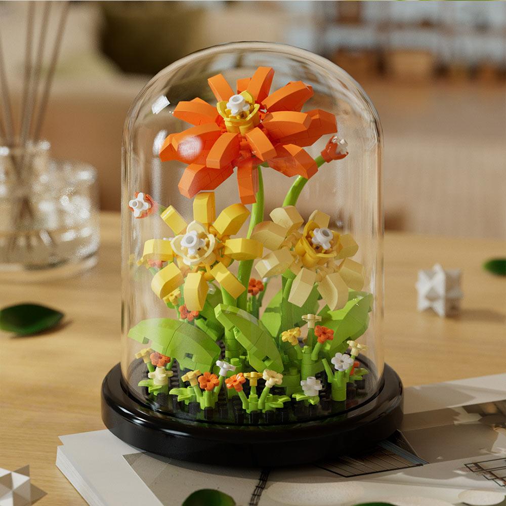 Building Block Flower Eternal Rose Small Particle Building Block Assembly Toy Birthday Christmas Gift Desktop Decoration