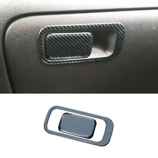 For Kia Forte 19-2023 Carbon Fiber Steel Co-Pilot Storage Box Handle Cover Trim