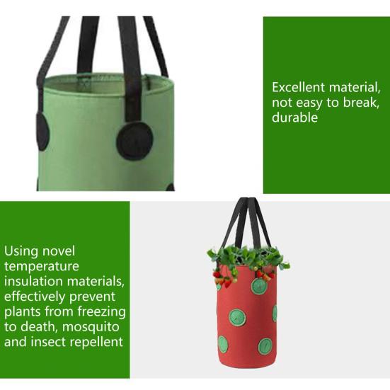 Planting Bag with 13 Holes Not Easy to Deform Breathable Hanging Type Reusable Multifunction Non-woven Fabric